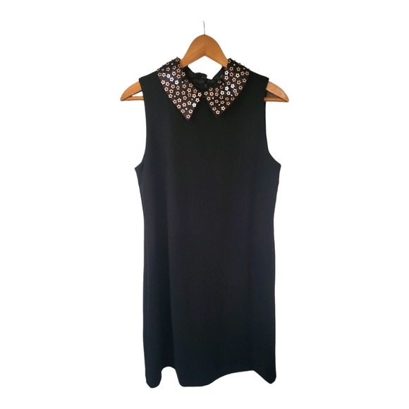 Betsey Johnson Dresses & Skirts - Betsey Johnson Black A-Line Beaded Collar Midi Dress Size 6